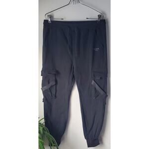 BLVCK Womens Black Cotton Strappy Cargo Jogger Size Medium Streetwear Grunge